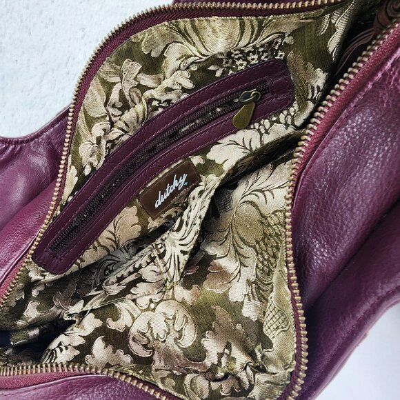 Dutchy Burgundy Leather Shoulder Bag Shabby Chic Boho Rodeo Coastal Cowgirl Fall - Picture 5 of 6